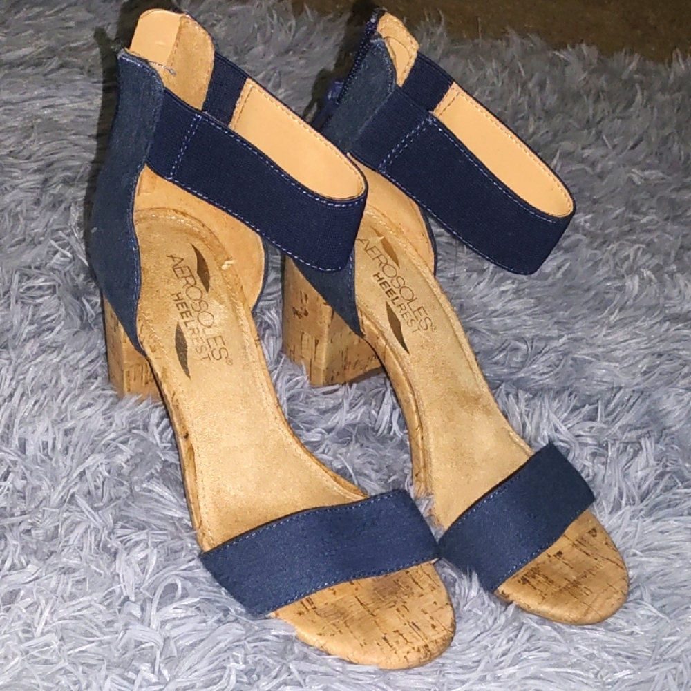 Aerosoles Women's Navy Heeled Sandals Size 5